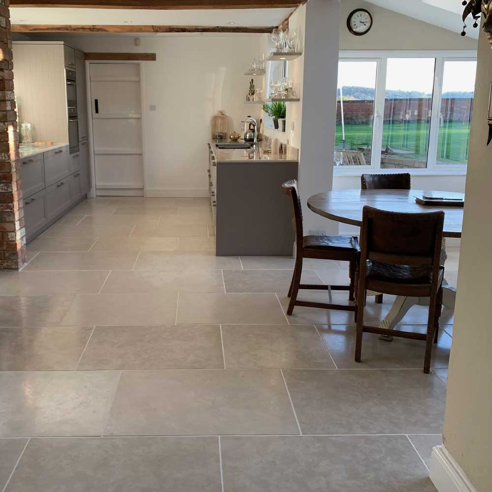 Langford limestone kitchen floor 1